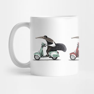 Anteaters on a Vespas Mug